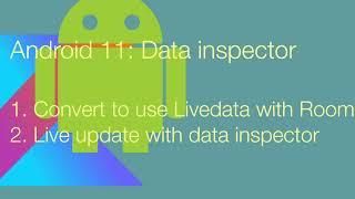 Convert to use Livedata with room database and experiment database inspector live update