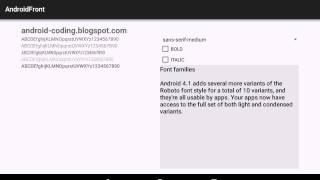 Android coding example to Set fontFamily