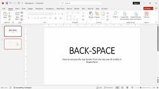 How to remove the top border from the top row of a table in PowerPoint