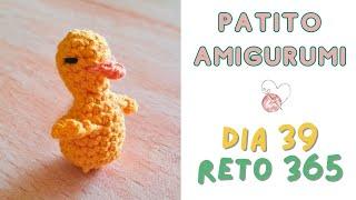 Día 39  Mini Pato tejido a crochet  RETO 365 días #amigurumis #crochet #duck #pato