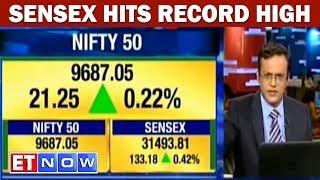 Sensex Hits Record High, Rises Over 200 Points; Nifty50 Near 9700; TCS Surges 4%, Tata Motors 3%