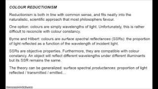 Philosophy of Colour 2.1 - Reductionism 1