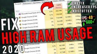 How To Fix 100% Memory/RAM Usage While Gaming  | High Ram Usage Fix 2020 | FPS Boost