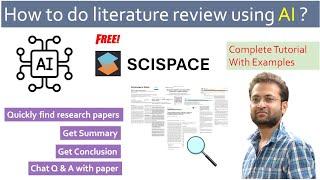 How to write literature review using AI. Free AI tool for literature search/review. Scispace.