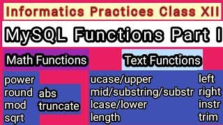 MySQL Math and Text Functions | IP Class 12