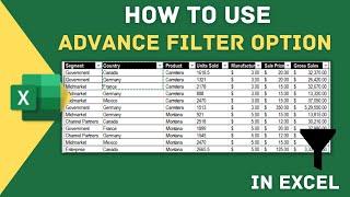 HOW TO USE ADVANCED FILTER IN EXCEL| EXCEL ADVANCED FILTER MULTIPLE CRITERIA