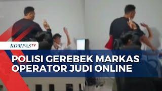 Detik-Detik Polisi Gerebek Markas Operator Judi Online, 7 Orang Ditahan