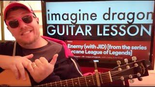 How To Play Enemy - Imagine Dragons JID Guitar tutorial (Beginner lesson!)