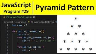 JavaScript Program 29 - Print Pyramid Star Pattern in JavaScript