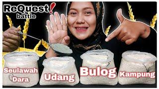 REQUEST‼️BATTLE 4 JENIS BERAS MENTAH || RAW RICE ||#eatingshow #rawriceeating #asmr #mukbang #battle