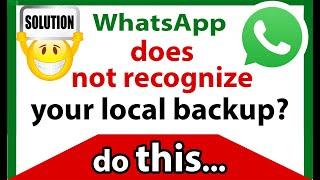 How to restore WhatsApp chat backup from local storage