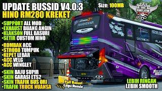 OBB BUSSID TERBARU V4.0.3 SOUND HINO RM280 KREKET | GRAFIK HD | NEW ROMBAK ACC