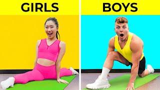 BOYS vs GIRLS GYMNASTICS CHALLENGE!!