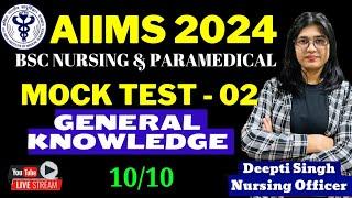 Mock Test -02 AIIMS Bsc Nursing Entrance Exam 2024