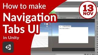 How to create navigation tabs and buttons UI in Unity and how to change the buttons color by script