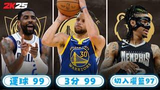 評價NBA 2K25最新公布的能力值 Top 5 Stephen Curry 三分99合理嗎ft @HungKu | 水水兄弟