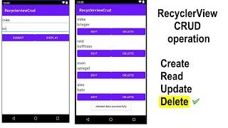 Android Studio CRUD | RecyclerView CRUD operation |#4 | Delete RecycleView SQLite Data