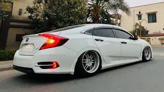 Bagged Civic GEN10 |Lowrider| Enkei rims 10.5jj  |WHITEPAC|