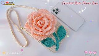 Discover the SECRET to Making a Beautiful Hoa Hồng Crochet Rose Phone Bag! | Mimi Handmade