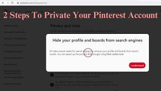 How To Private Your Pinterest Account And Hide And Remove From Search Engines Like Google (2023)