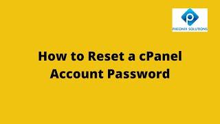 How to Reset a cPanel Account Password