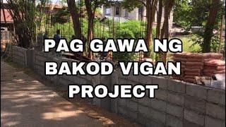 Paglagay ng bakal sa wall footing at pag asintada (stack bond) vigan project VIDEO#14