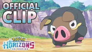 Sprigatito vs. Lechonk! | Pokémon Horizons: The Series | Official Clip