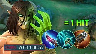 YIN  EREN TITAN NEW 1 HIT BUILD FOR EXP LANE IN RANK!! (99.9% Broken)