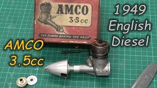 1949 AMCO 3.5cc Diesel Engine - Run & Review