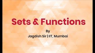 SETS RELATIONS AND FUNCTION  I MCA  I NIMCET I COMPETITIVE EXAMS I IIT JEE I MPSC