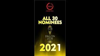 Ballon d'Or 2021 Nominees