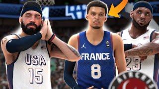 ¡Me enfrento a WEMBANYAMA! USA vs FRANCIA - NBA 2K25 MI CARRERA - AIRCRISS #49