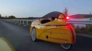 Driving velomobile Mango Sport at the Arctic Circle