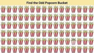 FIND the ODD POPCORN  BUCKET 🪣 #brainteasers #mindchallenge #logicpuzzles #eyetest