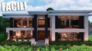 Cómo hacer una casa MODERNA en Minecraft (FÁCIL Y RÁPIDO) (#13)