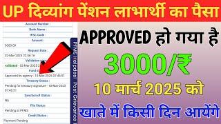 UP दिव्यांग पेंशन लाभार्थी का पैसा Approved हो गया है | 3000 रू 10 मार्च 2025 को | Viklang Pension |