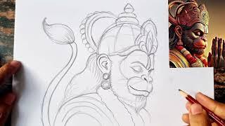 How to draw Lord Hanumanji Drawing