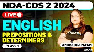 NDA-CDS 2 2024 Exam English Live - Prepositions & Determiners - Class 1