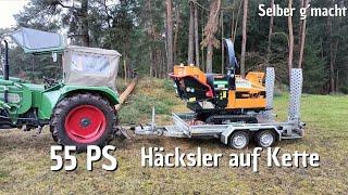 55 PS Häcklser  im Wald | Raupenfahrwerk | Anhänger droht abzurutschen