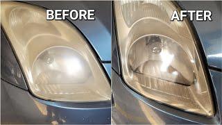 HOW TO RESTORE YELLOW FADED HEADLIGHT AT HOME DIY TURTLE WAX HEADLIGHT RESTORATION KIT