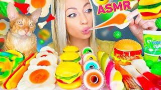 ASMR EATING TROLLI BURGER, JELLY EYES, ICE CREAM, LOLLIPOP 젤리 캔디, 사탕 (CHEWING GUM, GUMMY) MUKBANG 먹방