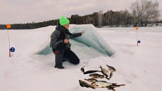 Даже ЛЁД ВСТАЁТ ДЫБОМ!!! Закинул удочку и понеслось! Зимняя рыбалка