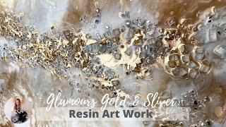 Glamorous Gold & Sliver RESIN ART  lot's of bling