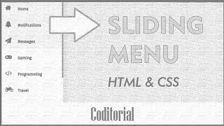 Sliding Menu using HTML and CSS (Sidebar)