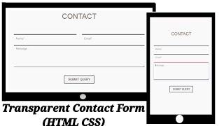 Transparent Contact Form (HTML CSS)