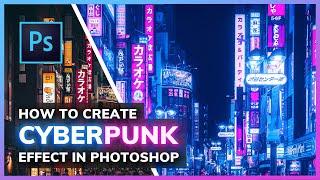 Neon Cyberpunk Effect - Photoshop Tutorial (Easy Way)