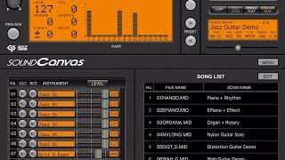 Roland SoundCanvas App Demo - All 14 internal demo songs on ipad