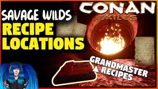 RECIPE LOCATIONS! MASTER ARMOURSMITH RECIPES N MORE! -Savage Wilds | Conan Exiles |