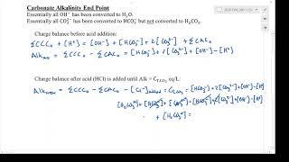 Carbonate  alkalinity end  point derivation