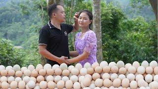 With my husband harvested eggs Duck, cooked delicious beer-braised eggs for the village children